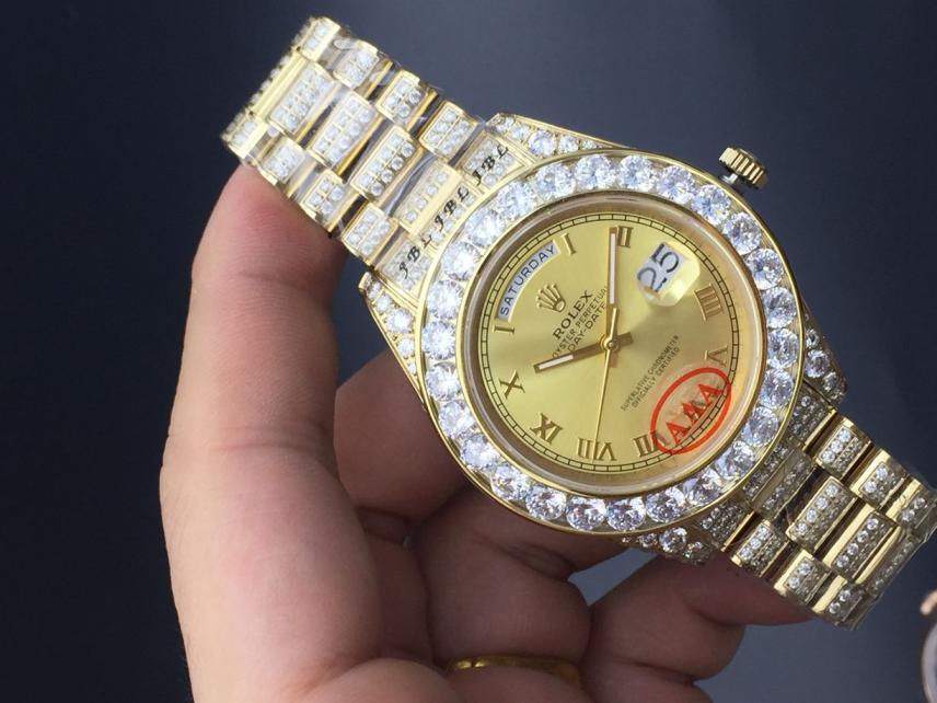 Men AAA rolex day-date high quality automatic movement with diamonds