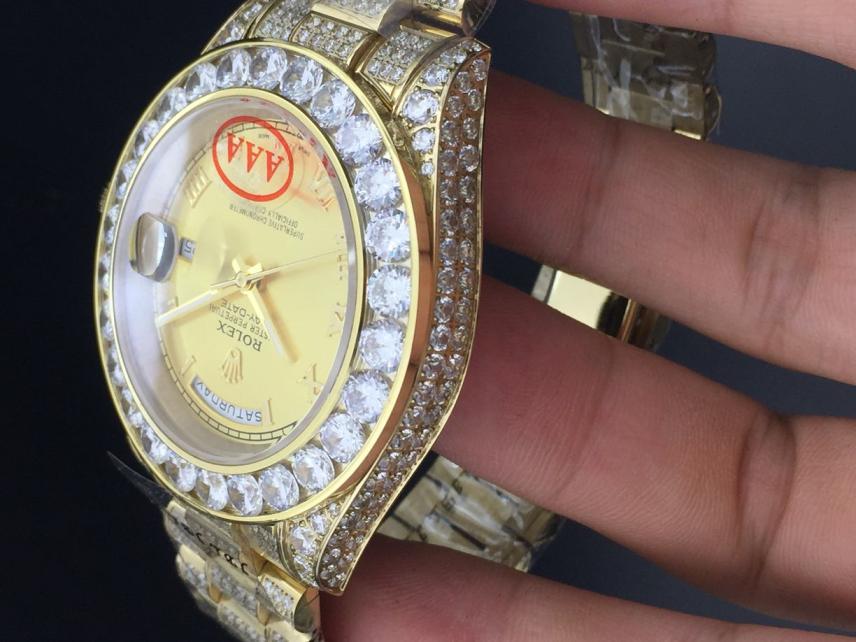 Men AAA rolex day-date high quality automatic movement with diamonds