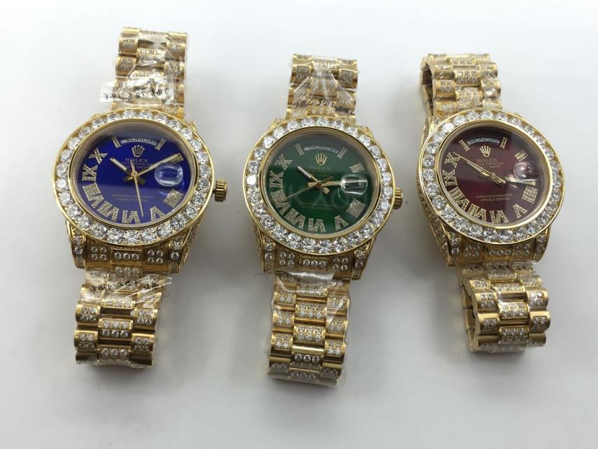 Men AAA rolex day-date high quality automatic movement with diamonds