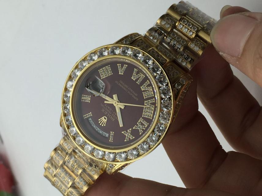 Men AAA rolex day-date high quality automatic movement with diamonds