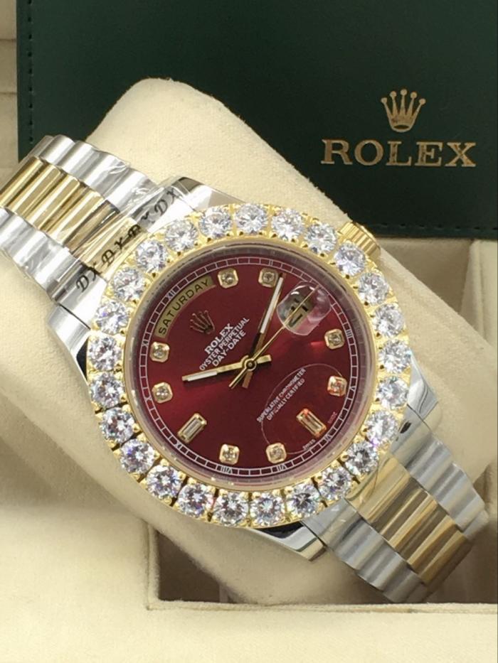 rolex day-date mens watch with big diamonds benzel AAA