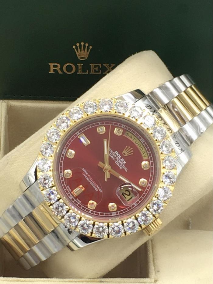 rolex day-date mens watch with big diamonds benzel AAA
