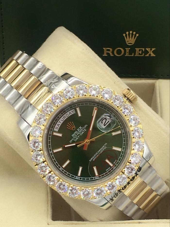 rolex day-date mens watch with big diamonds benzel AAA