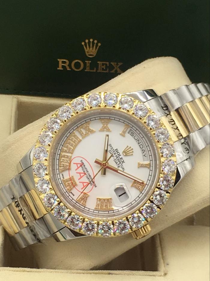 rolex day-date mens watch with big diamonds benzel AAA