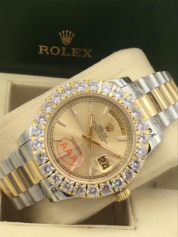 rolex day-date mens watch with big diamonds benzel AAA