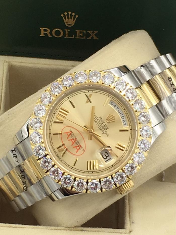 rolex day-date mens watch with big diamonds benzel AAA