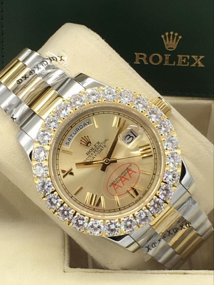 rolex day-date mens watch with big diamonds benzel AAA