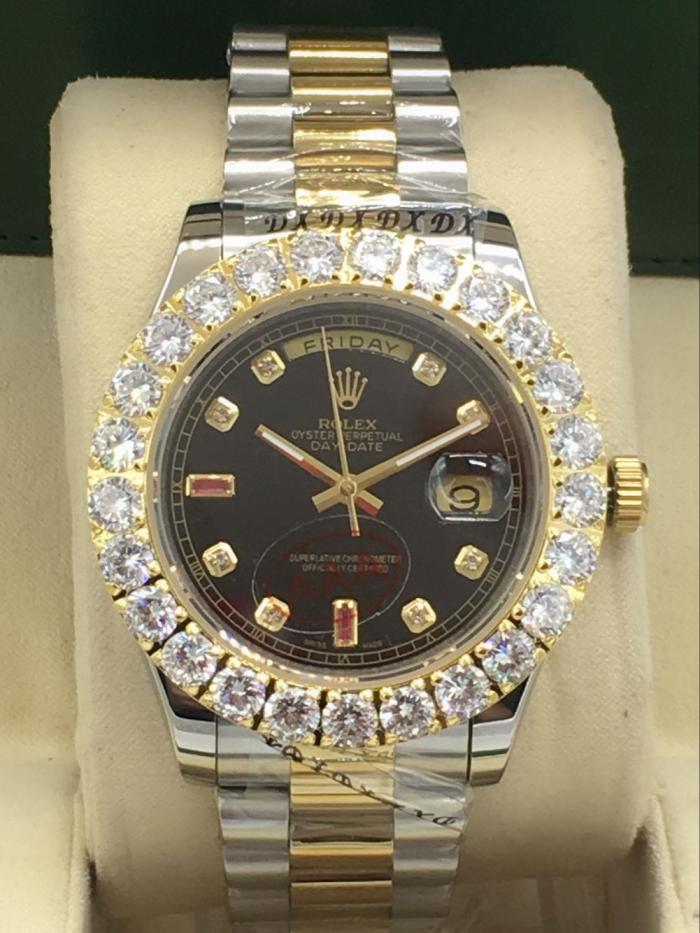 rolex day-date mens watch with big diamonds benzel AAA