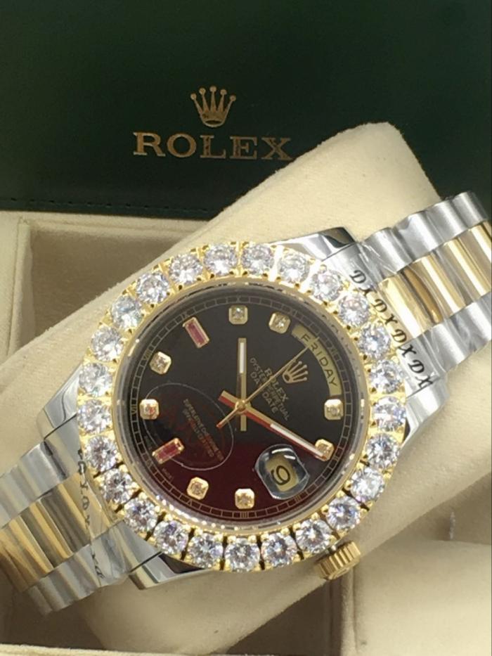 rolex day-date mens watch with big diamonds benzel AAA