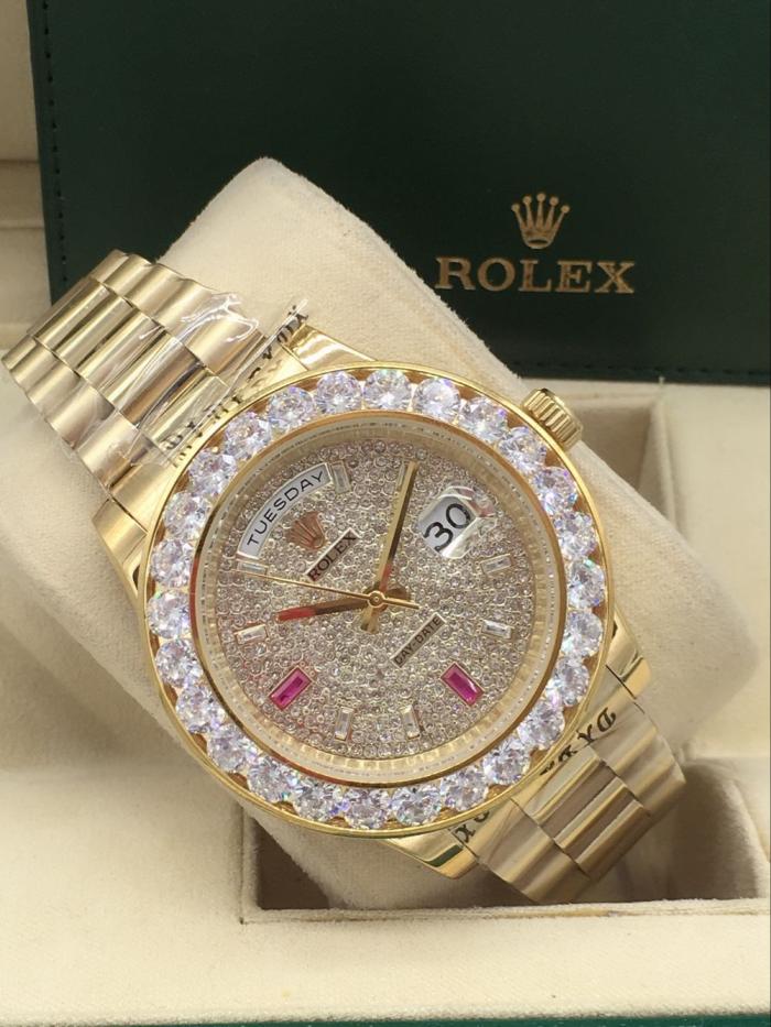 rolex day-date mens watch with big diamonds benzel AAA