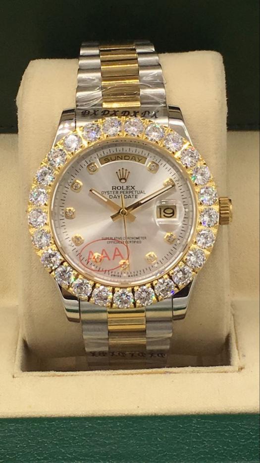 rolex day-date mens watch with big diamonds benzel AAA