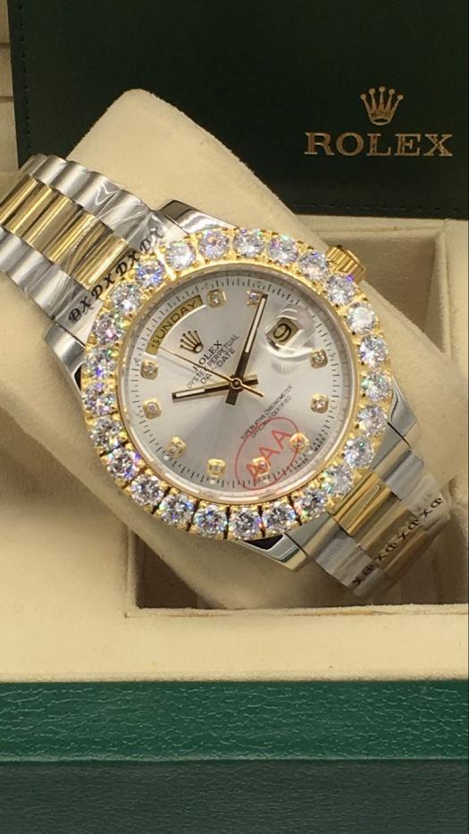 rolex day-date mens watch with big diamonds benzel AAA