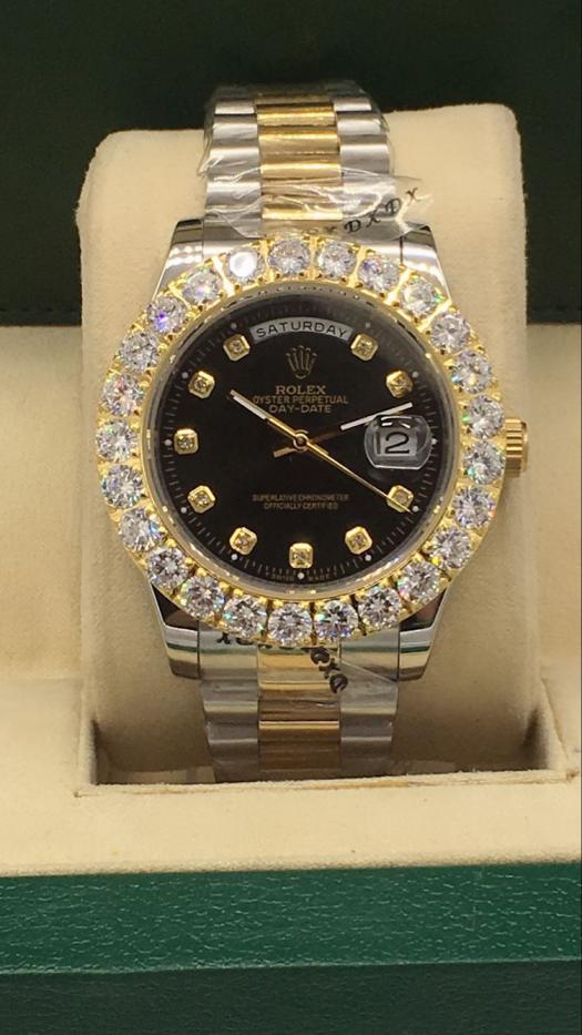 rolex day-date mens watch with big diamonds benzel AAA