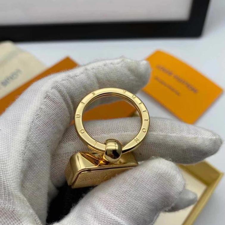 LV Louis vuitton leather Monogram key chain/hoop