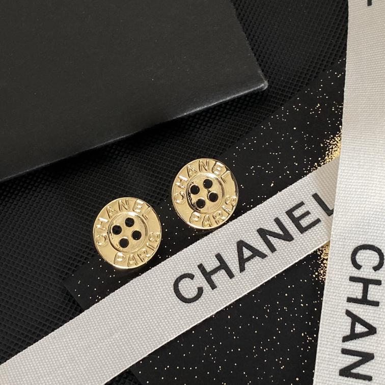 A1269  Chanel button earrings