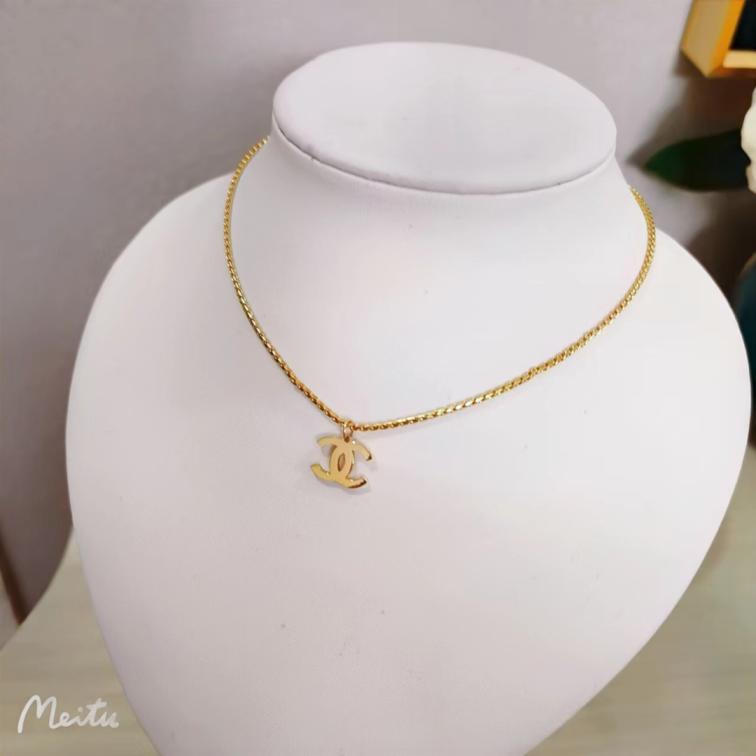 Chanel gold titanium steel necklace 110998