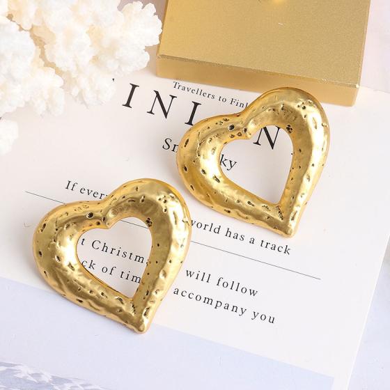YSL copper vintage heart earrings 111181