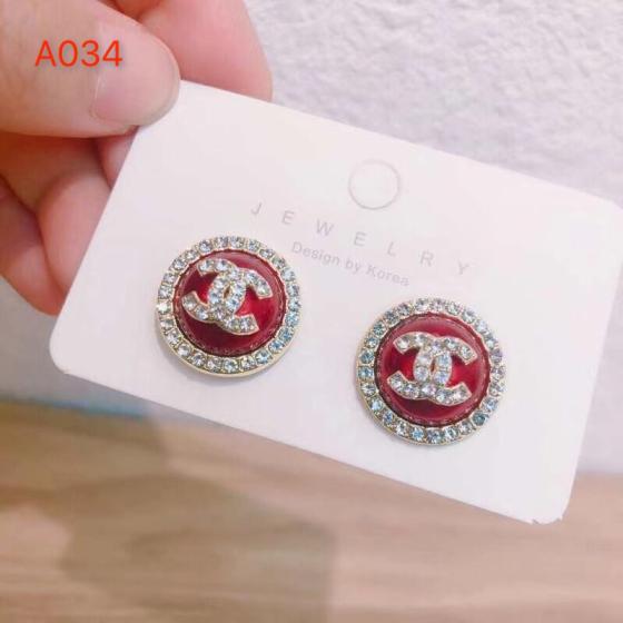 Chanel red crystal earrings 111162