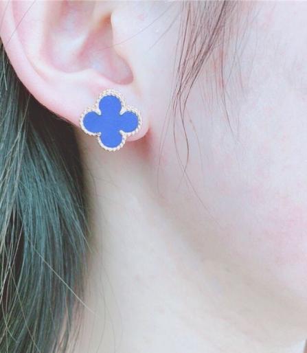 (No Logo)VCA Vancleef Blue earrings 111312