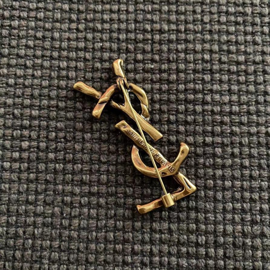 YSL copper vintage brooch 110890