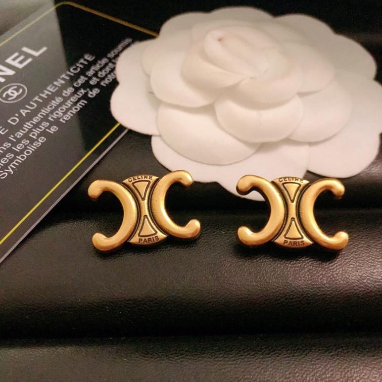Celine copper vintage earrings 112382