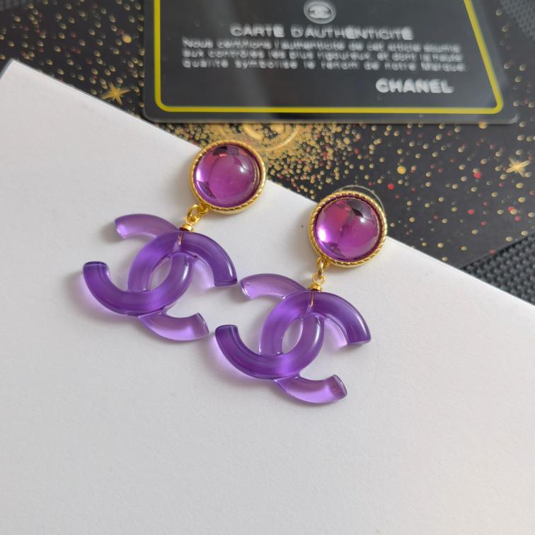 A1010  Chanel purple earrings