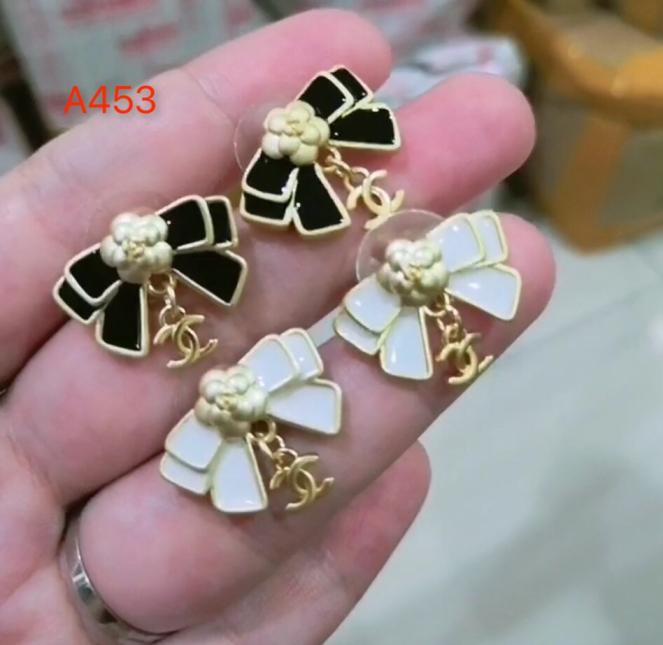 Chanel camellia bow earrings 113200