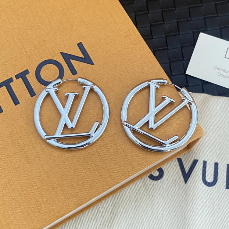 A665 LV Silver hoop earrings