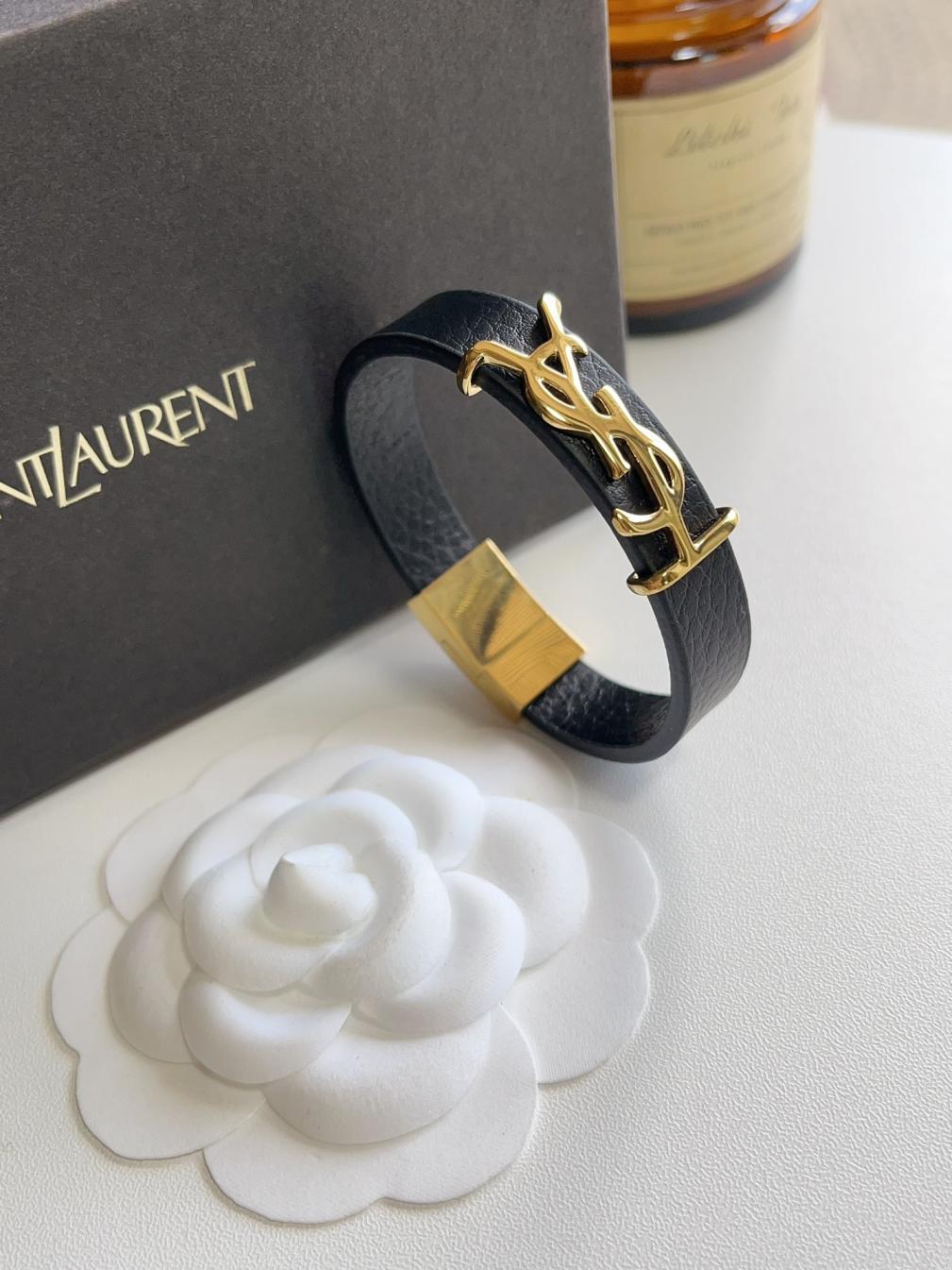 S396 ysl leather bracelet