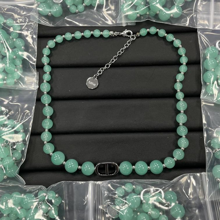 Dior green CD choker necklace 114662