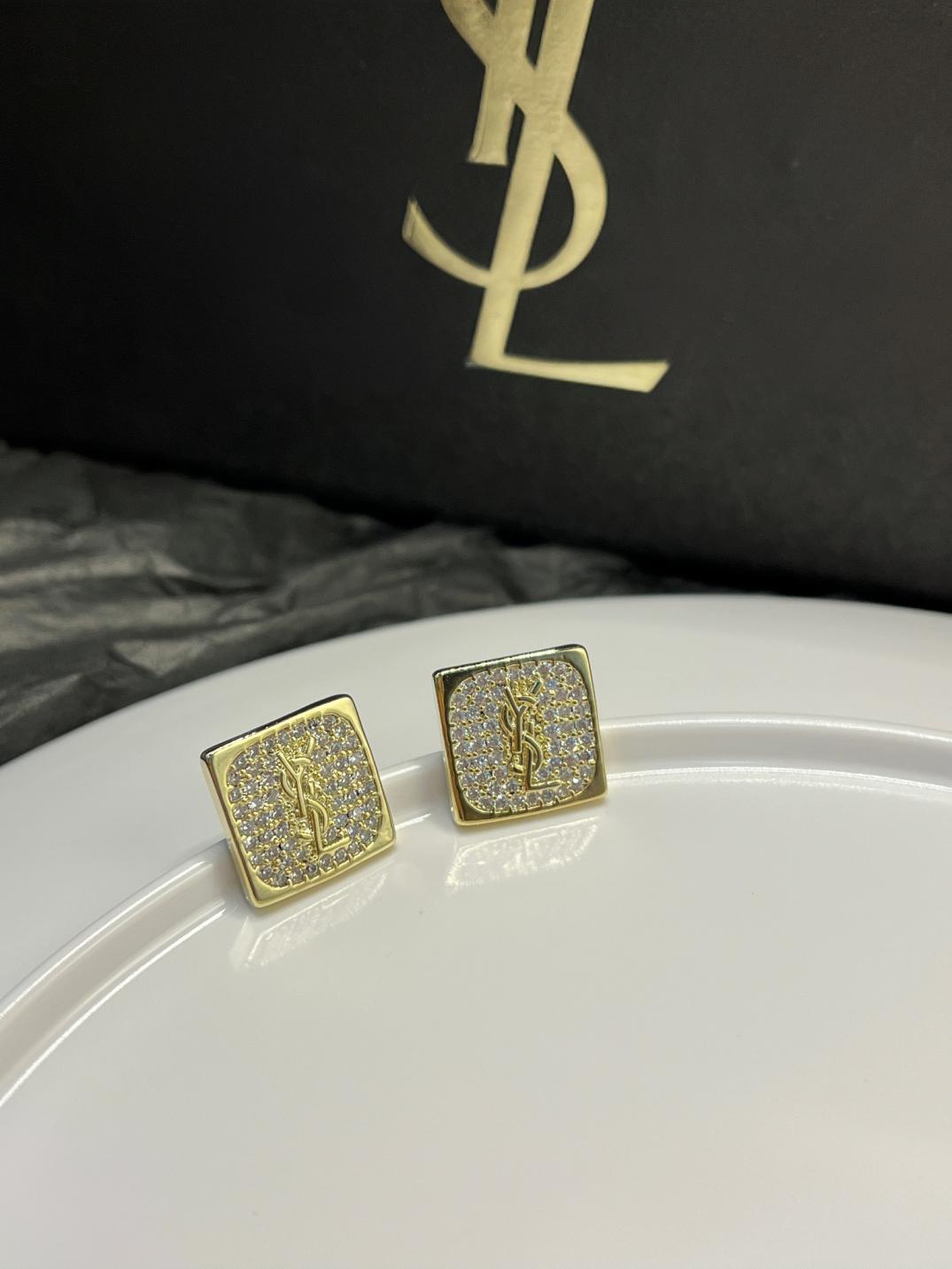 A1002  YSL crystal Square earrings