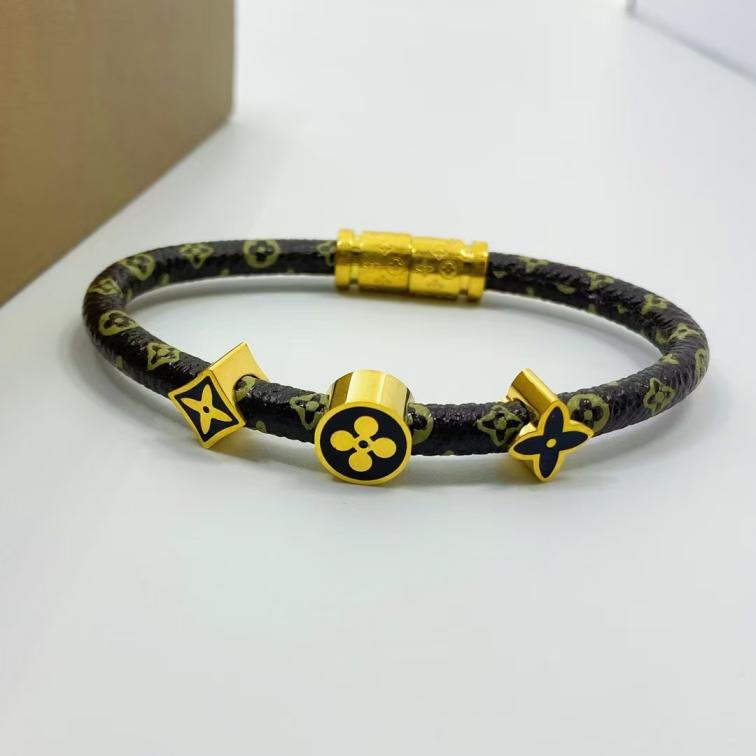 LV Louis vuitton leather bracelet 114806