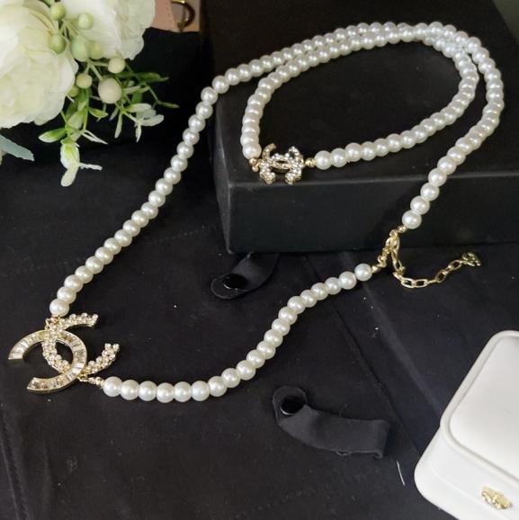 Chanel long pearls necklace 114829