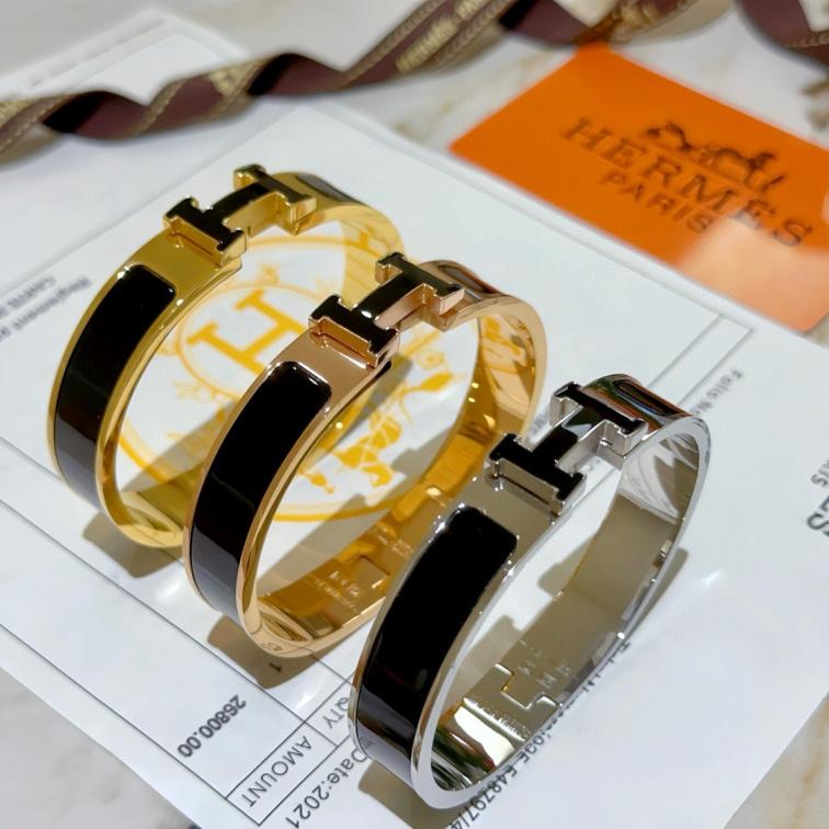 Hermes Black H bracelet 115096