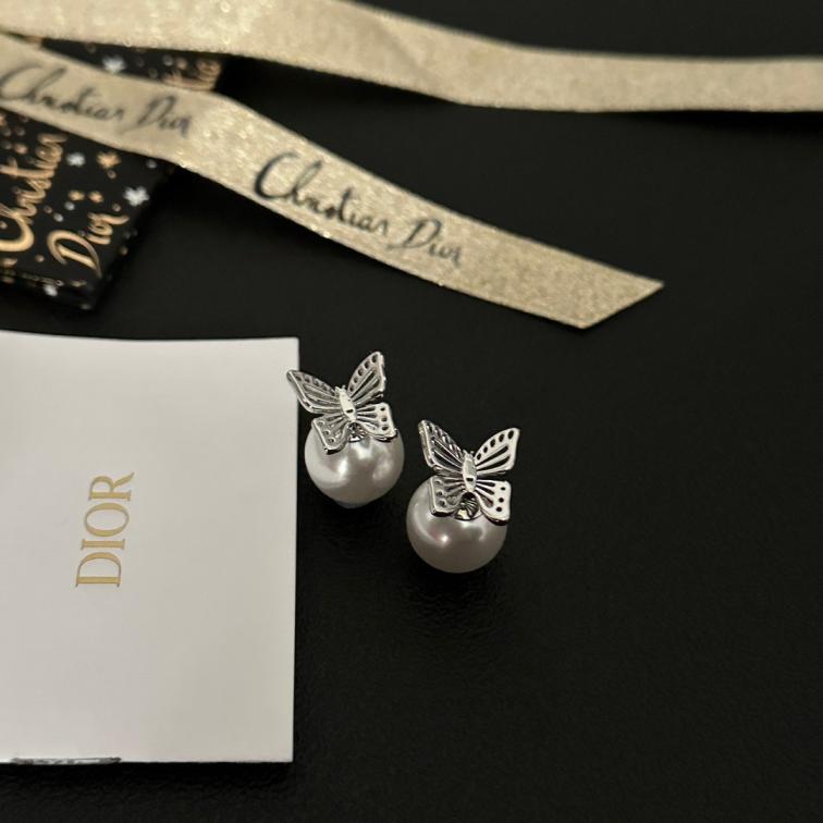 A1170 Dior silver butterfly earrings