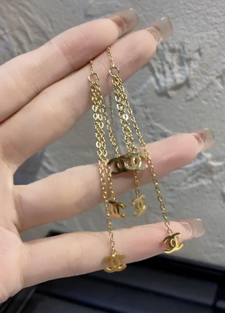 Chanel CC earrings unfading 115414