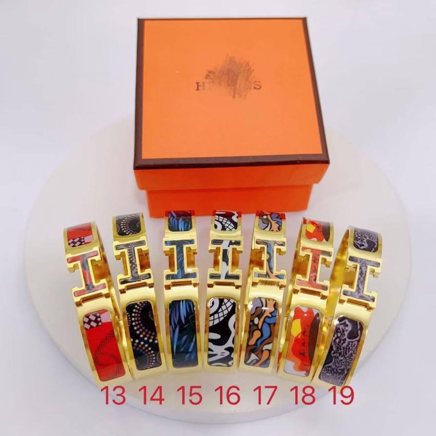 Hermes H enamel bracelet