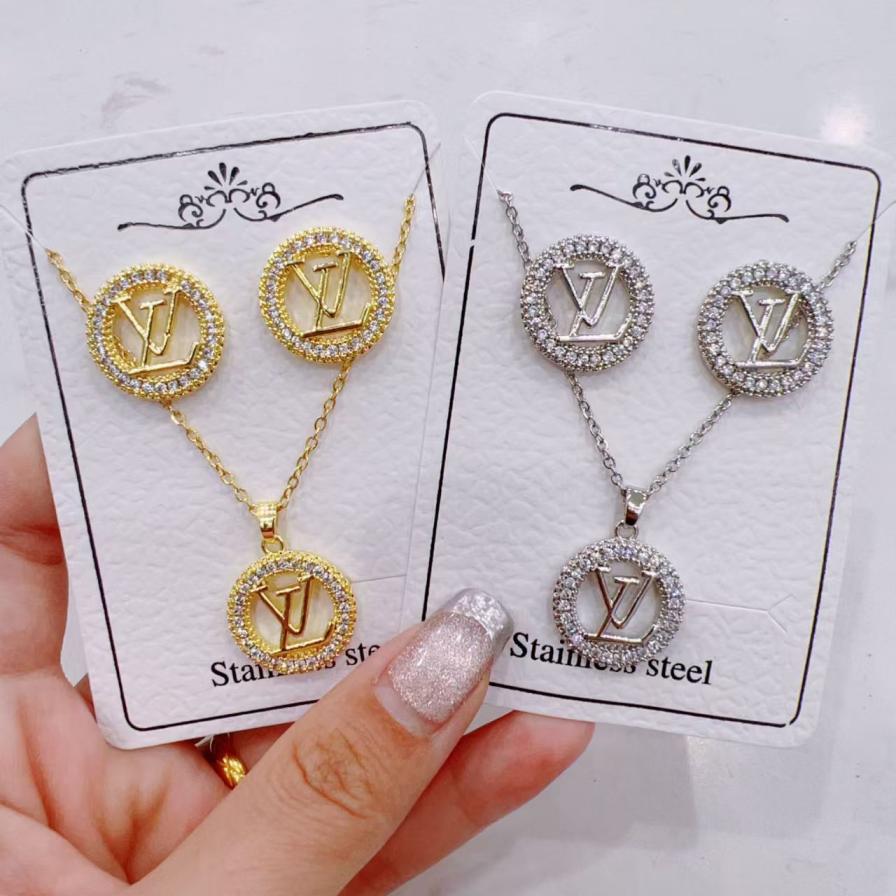 1 set LV earrings+necklace