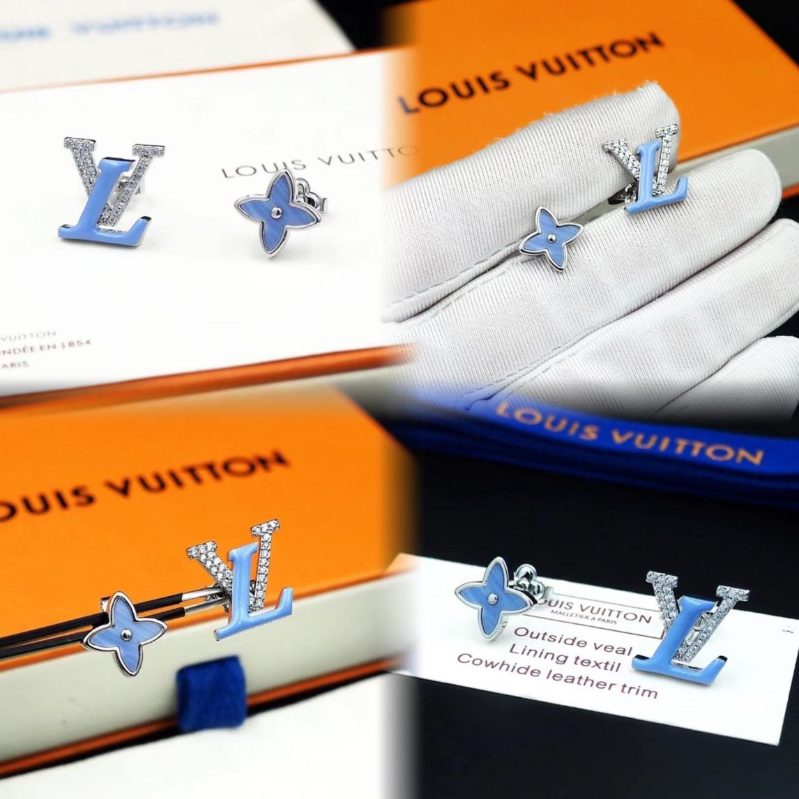 A096  LV blue earrings