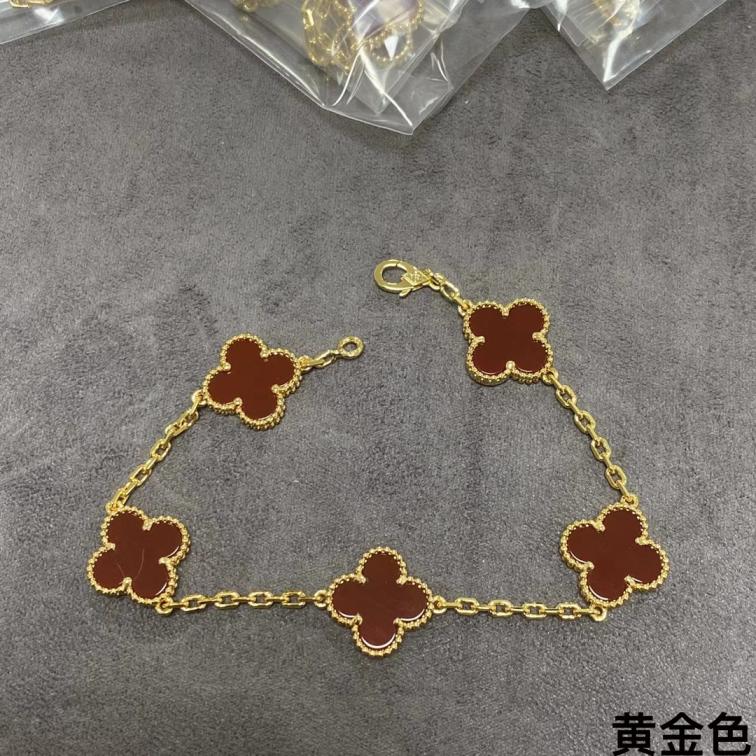 1:1 VCA Vancleef red agate bracelet