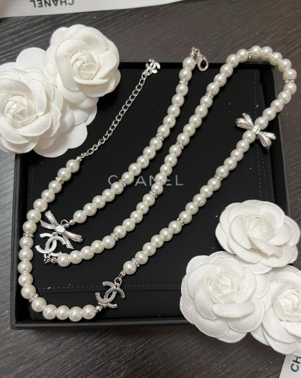 Chanel Silver long necklace 115753