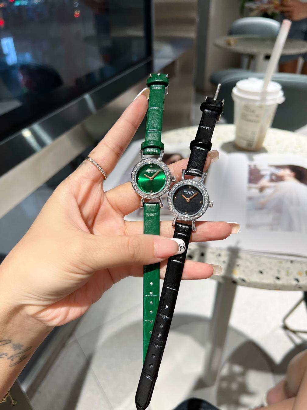 HERMES PARIS diamond quartz watch 25mm