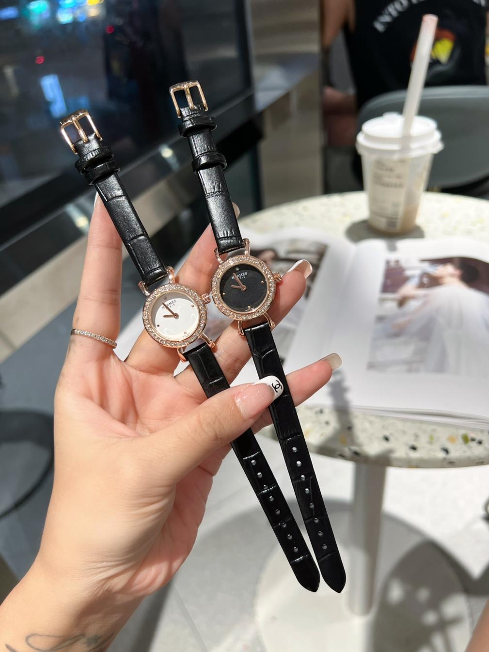 HERMES PARIS diamond quartz watch 25mm