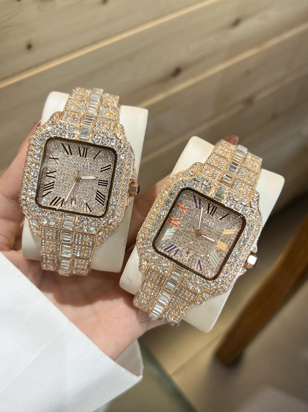 Cartier full diamonds quartz watch 40mm