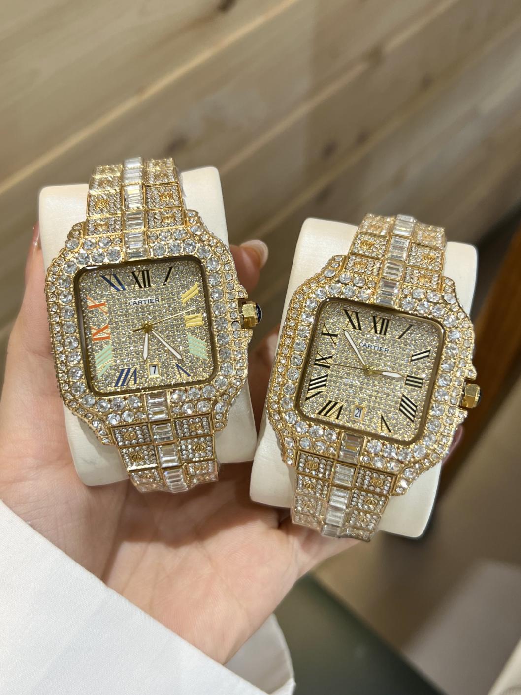 Cartier full diamonds quartz watch 40mm