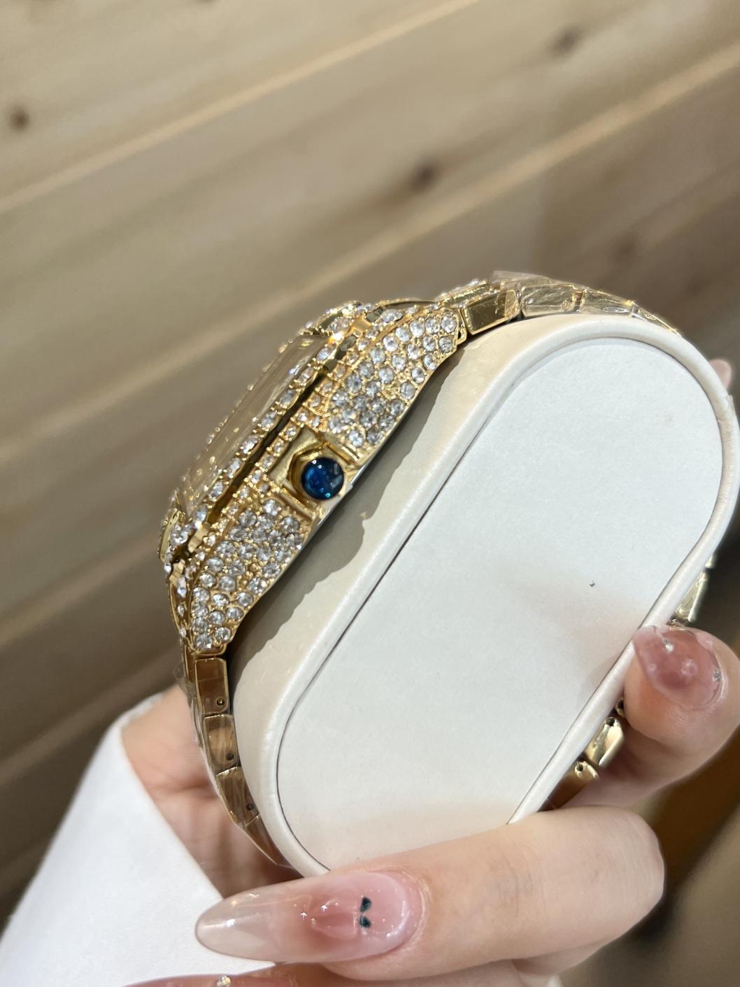 Cartier full diamonds quartz watch 40mm