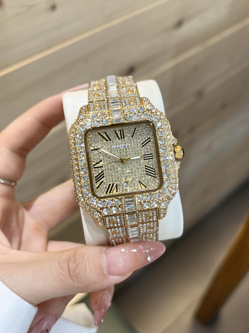 Cartier full diamonds quartz watch 40mm