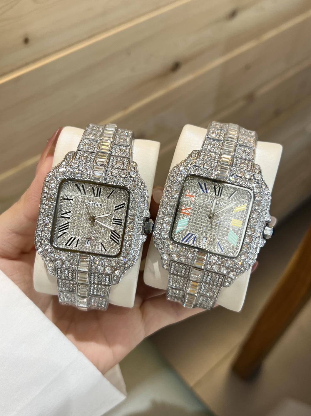 Cartier full diamonds quartz watch 40mm