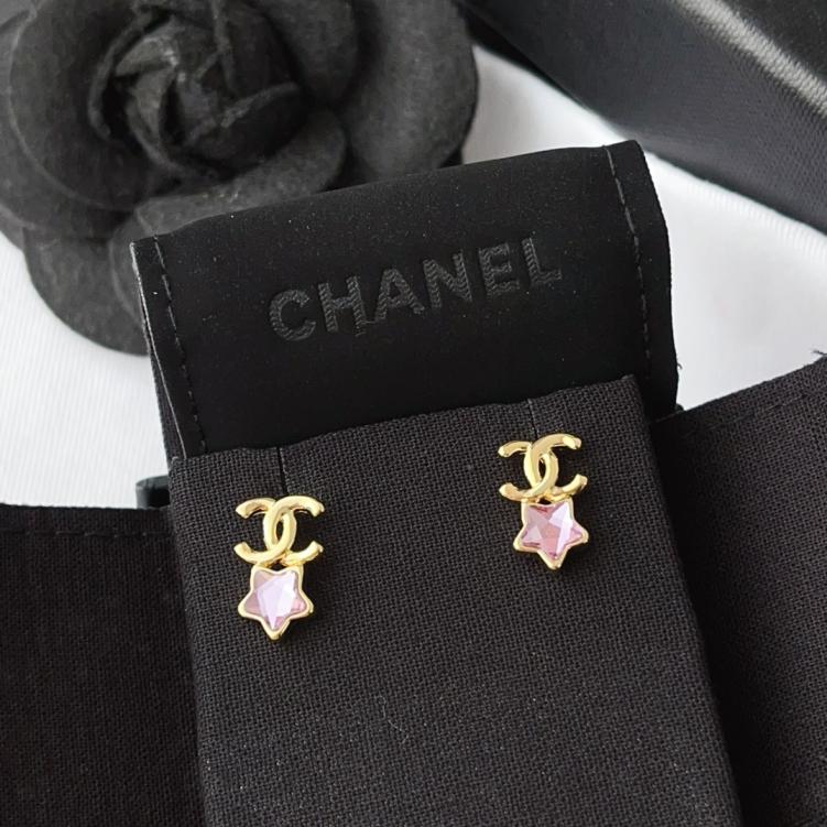 A1122 Chanel pink star earrings