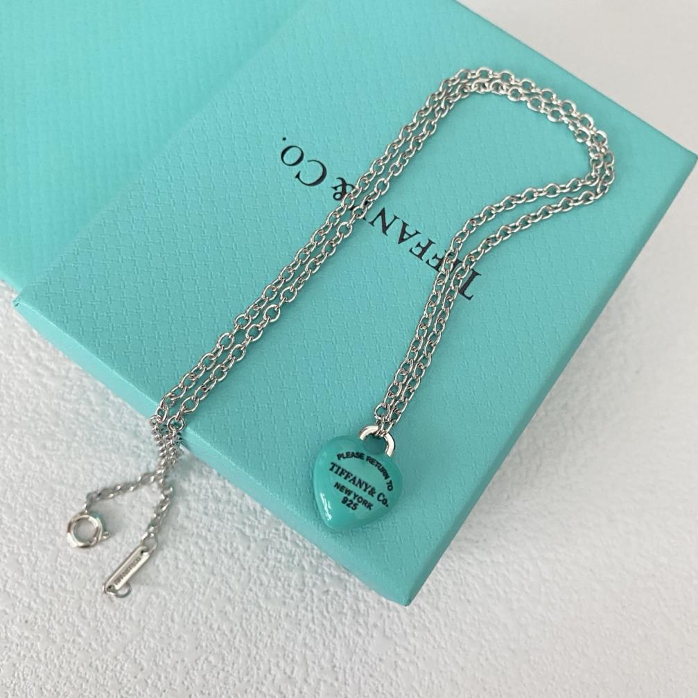 B449 Tiffany blue heart necklace